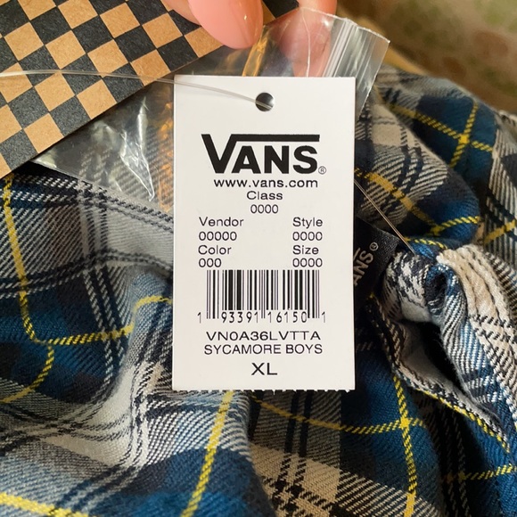 NWT Vans Sycamore Boys Flannel Button Down Shirt - Picture 5 of 8